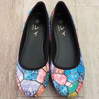 Giày búp bê nữ Kirei si gạch - LP hoa hồng MB008