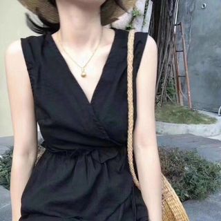 ÁO SƠ MI CỔ ĐẮP V BÈO CỘT NƠ EO
