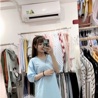 Đầm Suông Tay Bo Phối Viền