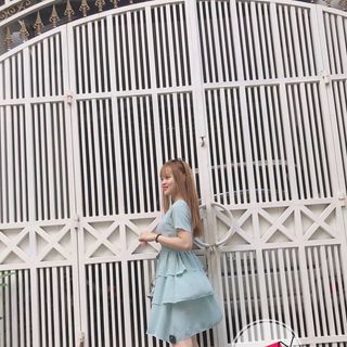 Đầm Tầng Chấm Bi Kèm Dây Thắt Eo