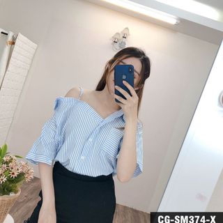 ÁO SƠ MI SỌC BẸT VAI ÁO