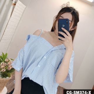 ÁO SƠ MI SỌC BẸT VAI ÁO