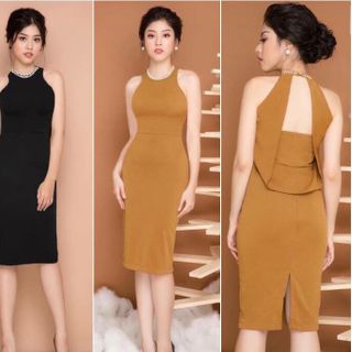 Đầm Body Cổ Yếm Đính Ngọc