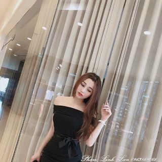 Đầm Body Bẹt Vai Kèm Nơ Eo