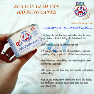 Sữa Nestle Gấu Thái Lan Trắng 0 Fat - Sữa Ăn kiêng Giảm Cân