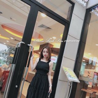 Đầm Maxi Cổ Yếm Nhún Eo
