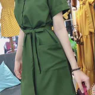 Dầm Sơ Mi Kèm Dây Thắt Eo