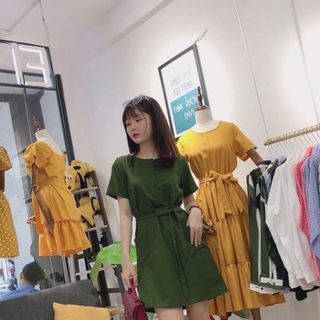 Dầm Sơ Mi Kèm Dây Thắt Eo