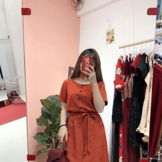 Dầm Sơ Mi Kèm Dây Thắt Eo
