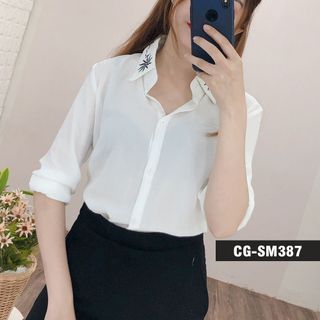 ÁO SƠ MI HOA CỔ