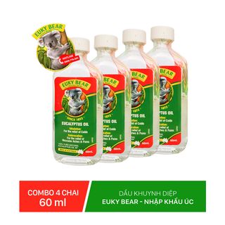 Dầu khuynh diệp Euky Bear Úc Combo 4 chai 60ml