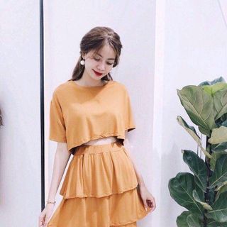 Sét Áo Chân Váy Tầng
