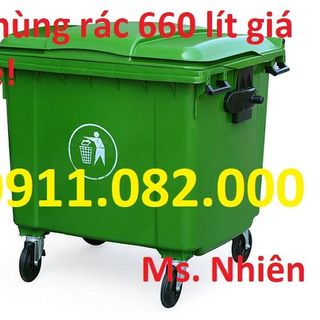 Chuyên cung cấp sỉ lẻ thùng rác nhựa giá rẻ- thùng rác 120L 240L 660L màu xanh giá sỉ