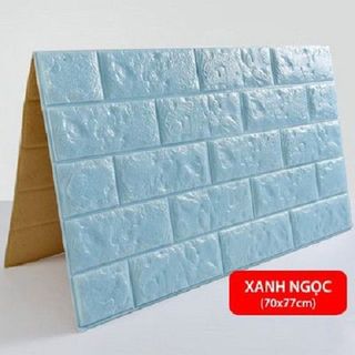 combo 10 tấm xốp dán tường cách âm giả gạch-màu xanh ngọc