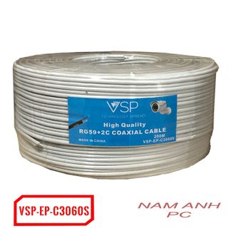CÁP CAMERA VSP C3060 RG59 2C 200M CÓ DÂY ĐIỆN