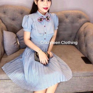ĐẦM SỌC DÂP LY KÈM NƠ CỔ KẾT ONG