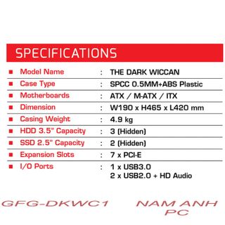 VỎ MÁY TÍNH GAMING FREAK WICCAN GFG-DKWC1