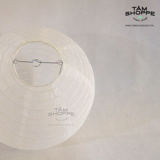 Đèn lồng thả trần bằng vải màu Trắng - đỏ