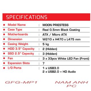 VỎ MÁY TÍNH GAMING FREAK MOON PRIESTESS GFG-MP1
