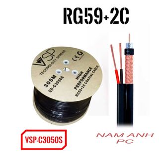 CÁP CAMERA ĐEN VSP C3050 RG59 2C 305M CÓ DÂY ĐIỆN