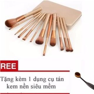 Bộ cọ trang điểm 12 món tặng cọ thìa đánh nền giá sỉ