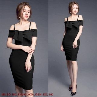 Đầm ôm dây nơ trước ngực MS 180