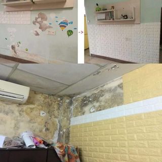 combo 30 tấm xốp dán tường màu vang-hàng sẵn