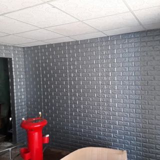 combo 10 tấm xốp dán tường chống va đập-màu xám