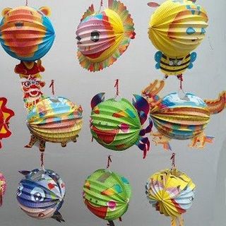 Lồng đèn giấy xếp Hình Thú Tặng kèm nến