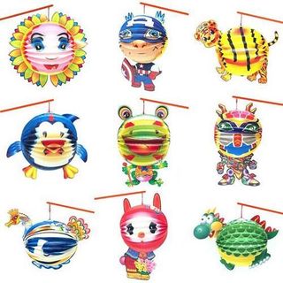 Lồng đèn giấy xếp Hình Thú Tặng kèm nến