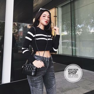 ÁO LEN CROPTOP TAY DÀI