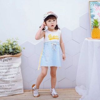Đầm phối jeans cho bé yêu