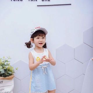 Đầm phối jeans cho bé yêu