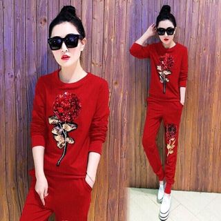 Sét bộ đồ thêu hoa hồng