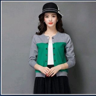 ÁO KHOÁC LEN PHỐI 2 MÀU DUYÊN DÁNG