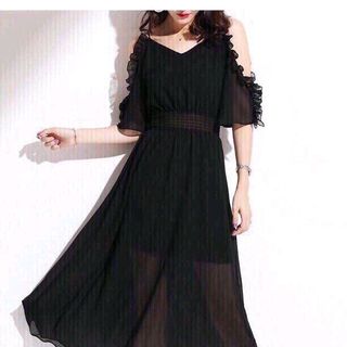 ĐẦM VINTAGE HỞ VAI NHÚN BÈO