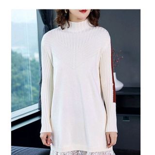 ĐẦM LEN CỔ CAO PHỐI CHÂN VÁY REN