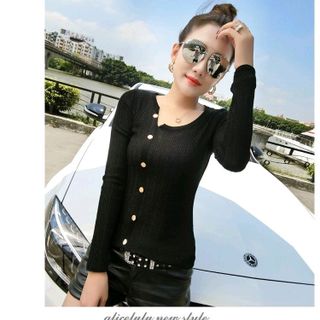 ÁO LEN DỆT KIM KẾT NÚT CÁ TÍNH