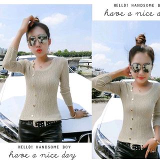ÁO LEN DỆT KIM KẾT NÚT CÁ TÍNH