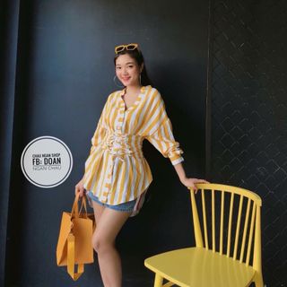 ÁO SƠ MI KIỂU BO EO