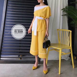 SET ÁO LỆCH VAI VÀ QUẦN ỐNG RỘNG