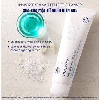 Sữa Rửa Mặt Làm Sạch Sâu Chiết Xuất Từ Muối Biển Inisfree Sea Salt Perfect Cleanser 130ml giá sỉ