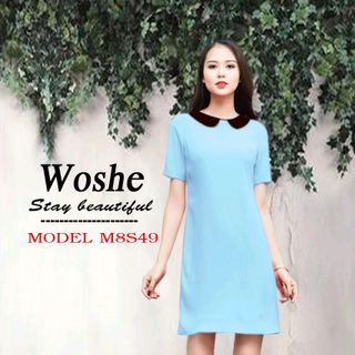 đầm suông cổ sen