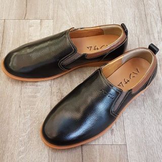 Giày lười nam Hansamu - NG đế thời trang viền gót nâu da trơn HSPMX01
