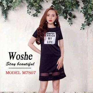 đầm suông phối chân lưới