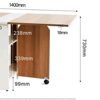Bàn ăn xếp gọn kèm tủ 2 tầng