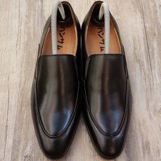 Giày lười nam Hansamu - AL da trơn viền cánh cung