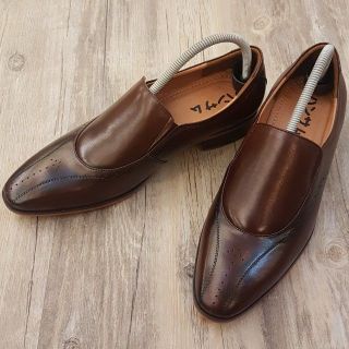 Giày lười nam Hansamu - AL da trơn viền cánh cung