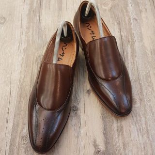 Giày lười nam Hansamu - AL da trơn viền cánh cung