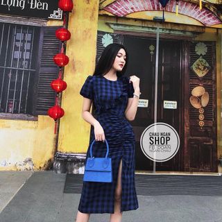 ĐẦM CARO TAY PHỒNG XẺ ĐÙI